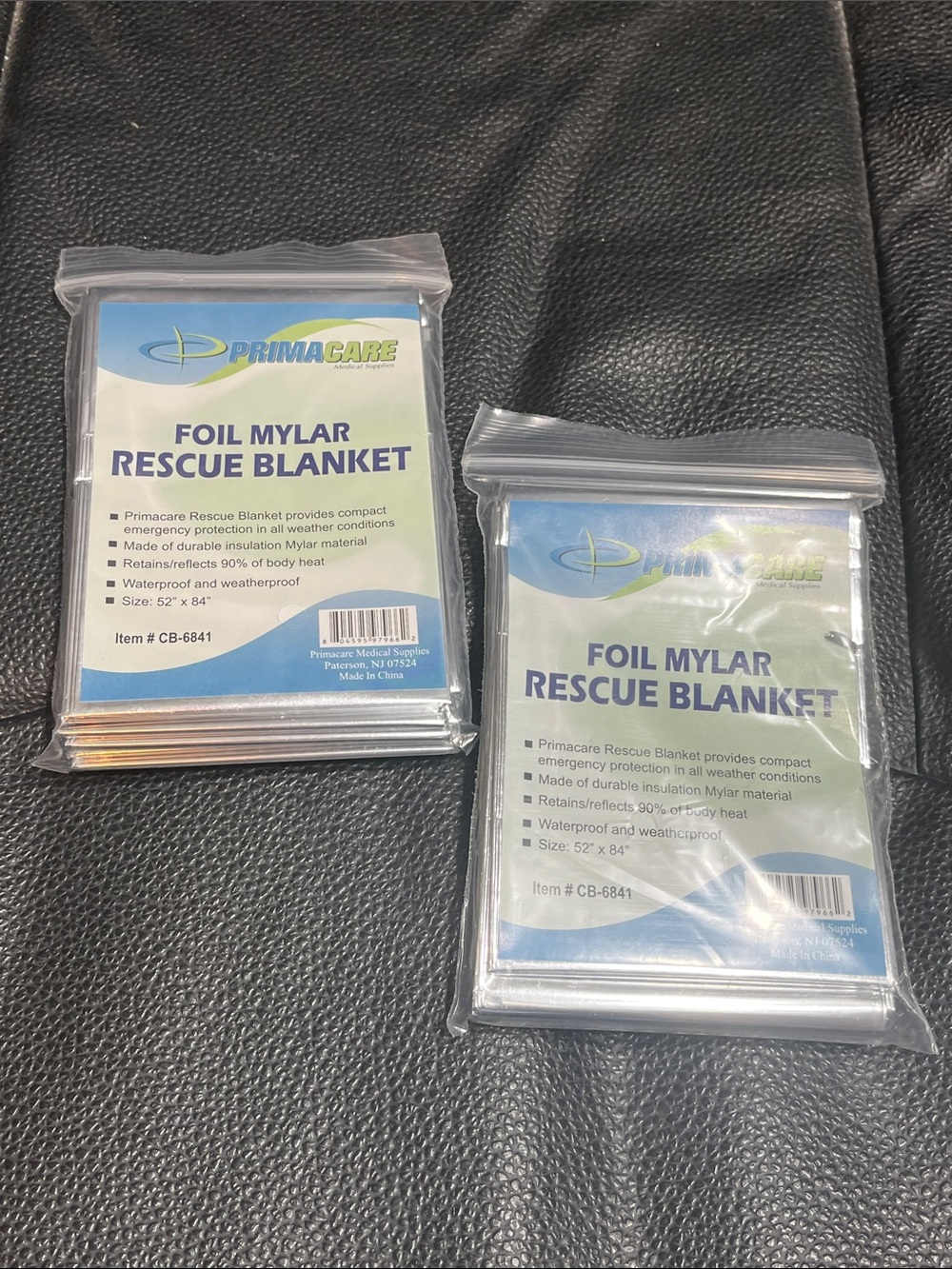 2 NEW Mylar Foil Rescue Blankets 52”x84” FROM PRIMACARE Medical Supplies